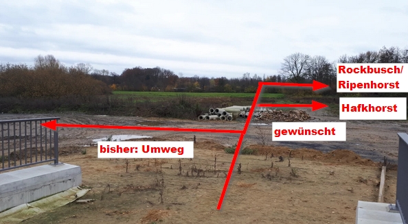 Blick von der verlegten Heroldstrae Richtung Waldwegviertel
